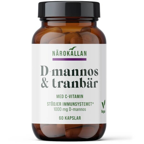 Närokällan D-Mannos + Tranbär 60 kapslar