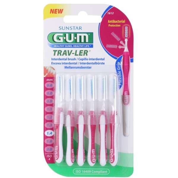 GUM Travler dark red 1,4 mm 6st/paket